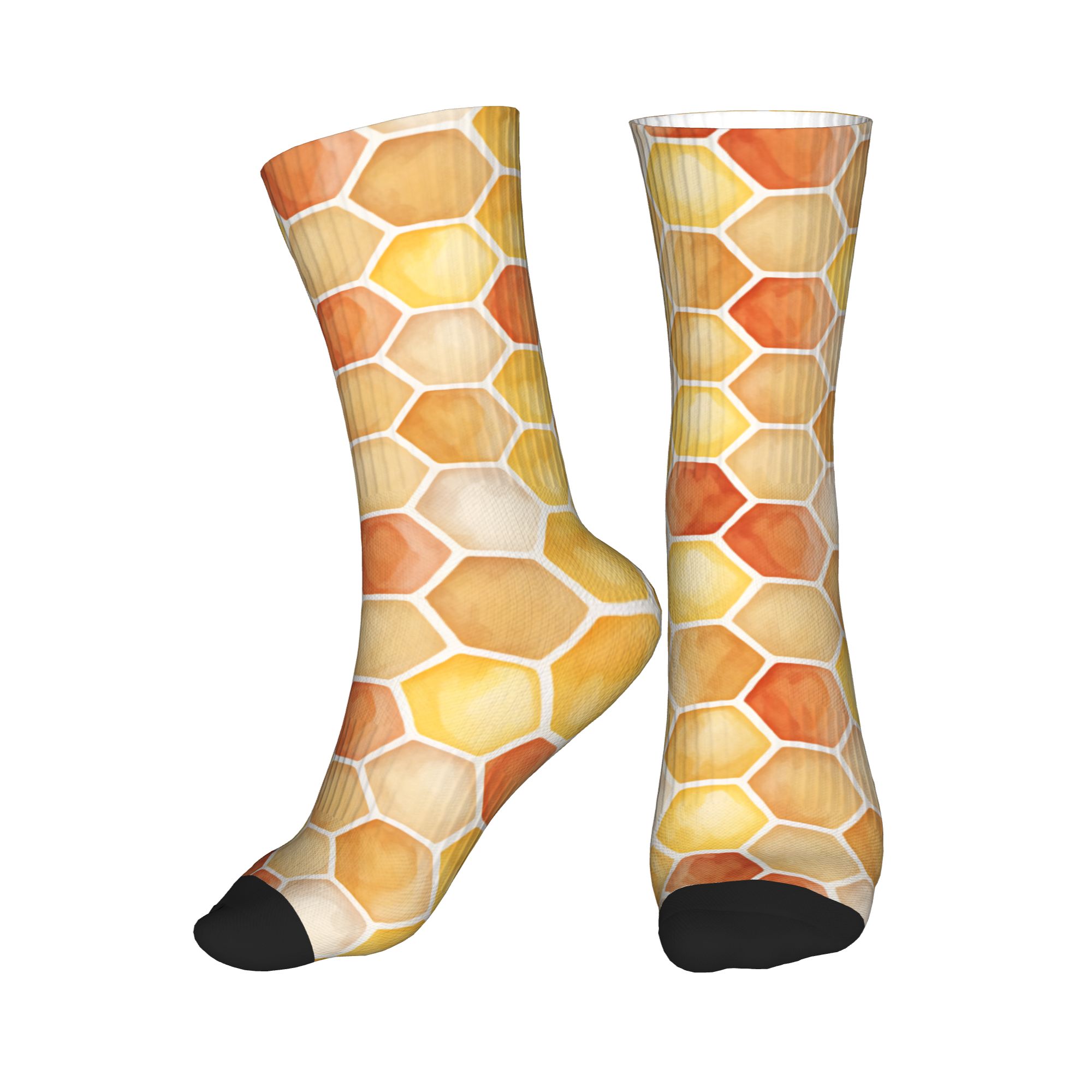 Dress Sock Men - Warme zonsondergang aquarel honingraatjurk sokken heren