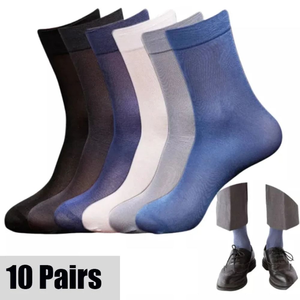 Silk Sock Bamboo - 10 paar mode ademende heren ijszijden