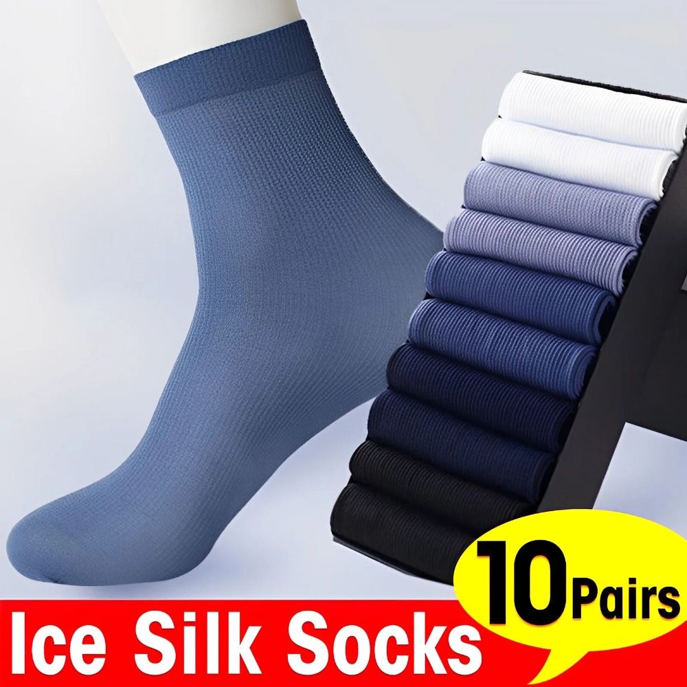 Silk Sock Bamboo - 10 paar nieuwe ademende heren ijszijden