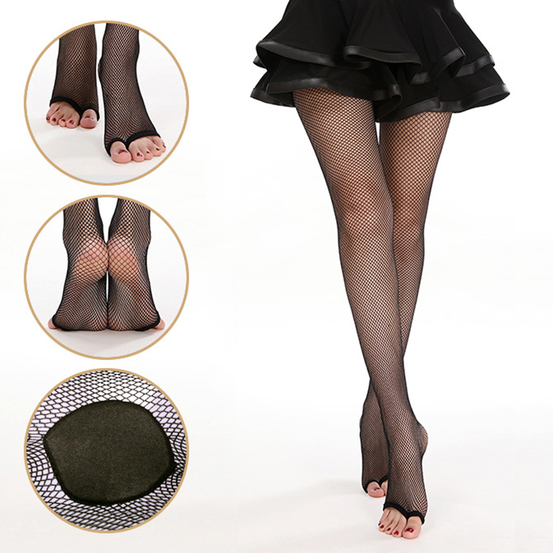 Fishnet Stocking Women - Sexy peeptoe Latin fishnet kousen, professionele