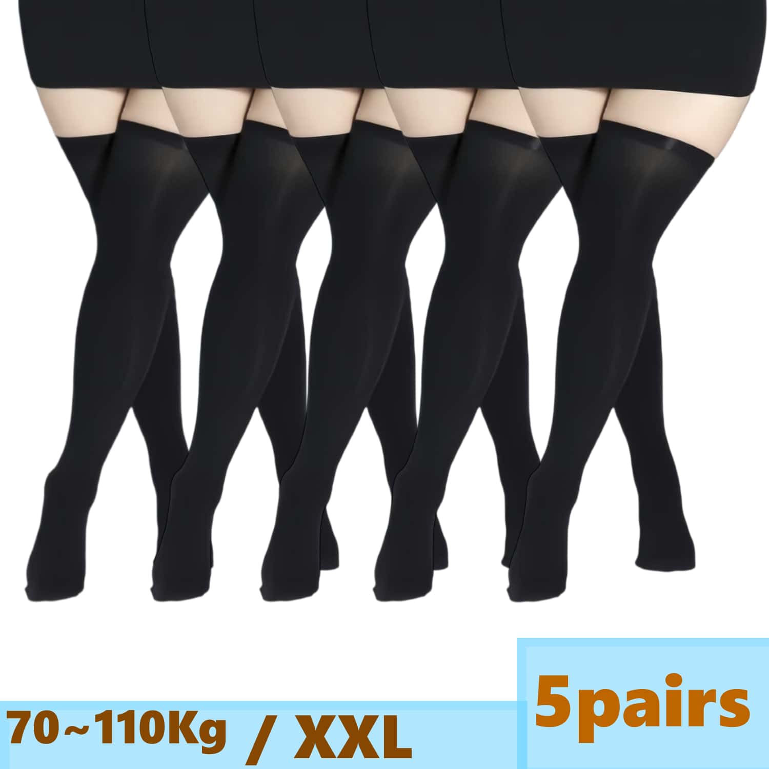 Thigh High Sock Stay Up - Plus size kanten kousen voor dames,