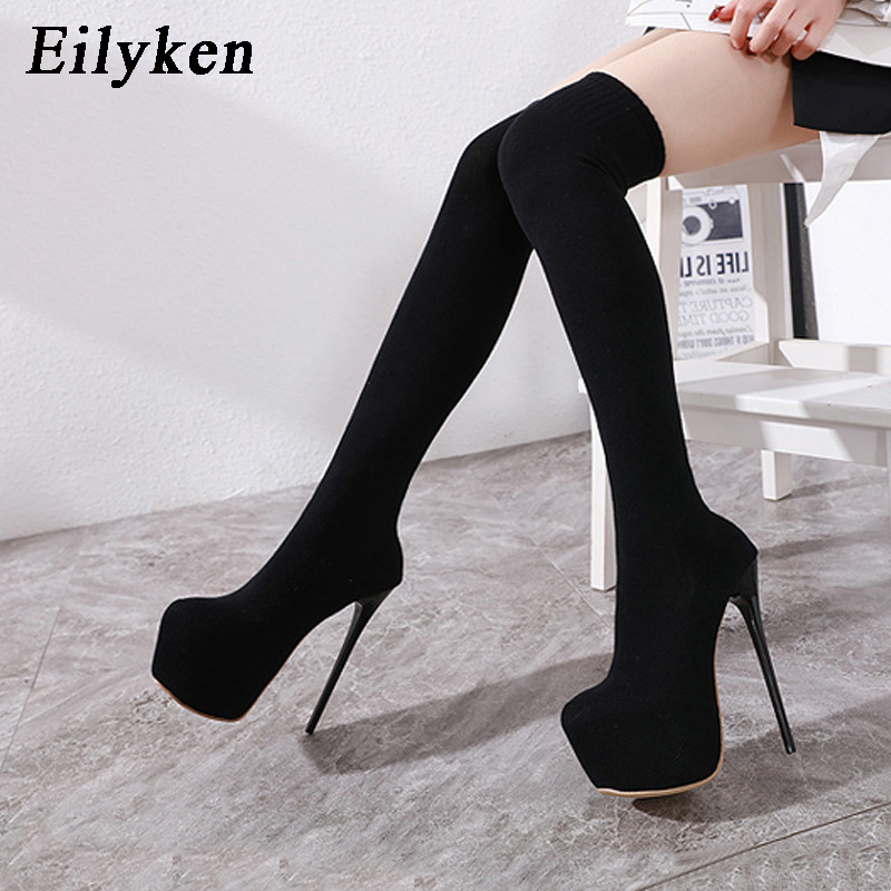 Knee High Sock Women - Eilyken Mode Platform Stretchstof Over De