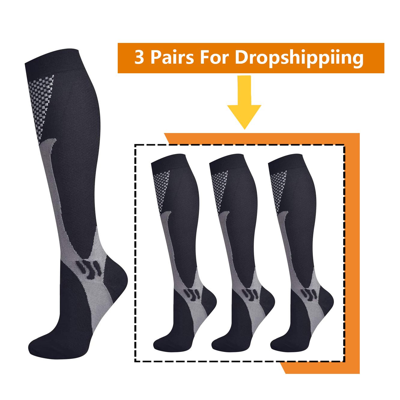 Compression Sock Medical - Brothock 3 Pairs Voor Dropshipping Compressie