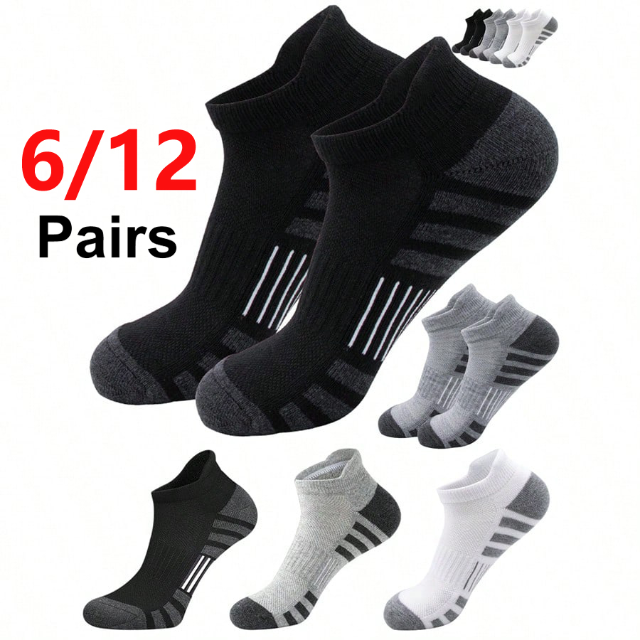 Athletic Sock Cushion - 6/24 paar gevoerde, ademende enkelsokken voor