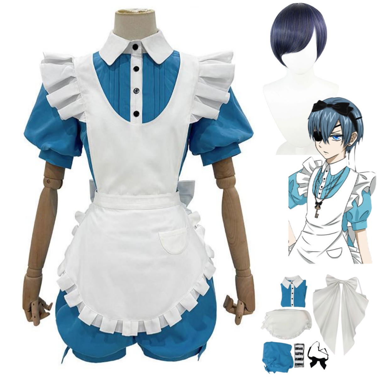 Dress Sock Men - Anime Ciel Phantomhive Smile Cosplay Kostuum