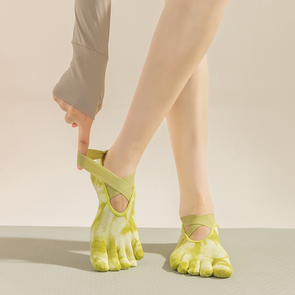 Grip Sock Yoga - Tie-Dye yogasokken met vijf vingers voor