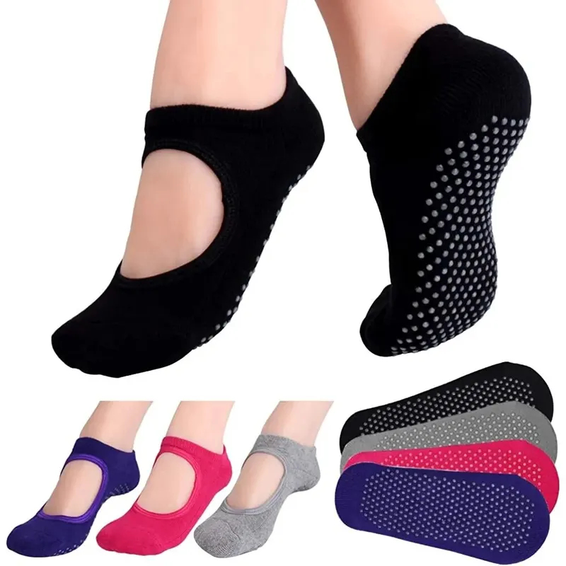 Grip Sock Yoga - Backless antislip fitness yogasokken katoen dames