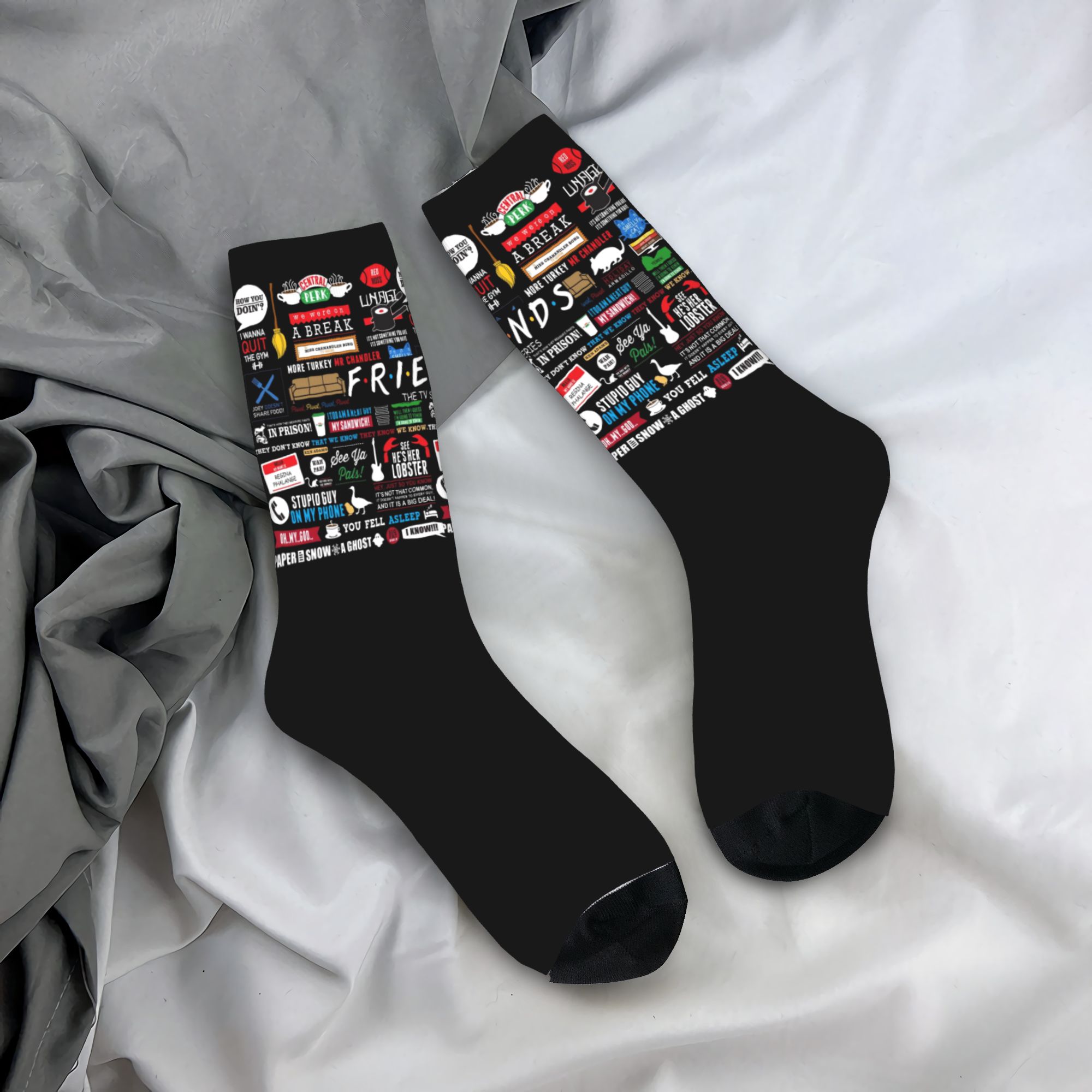 No Show Sock Women - Aangepaste schattige grappige tv-show vrienden collage