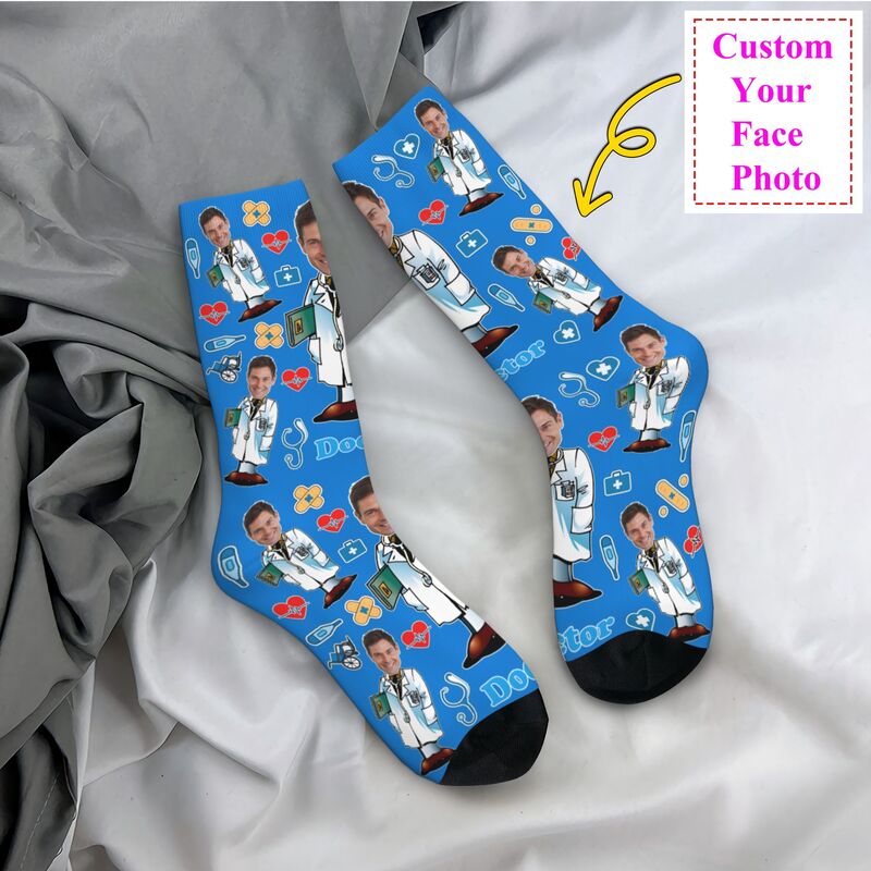 Dress Sock Men - Doctor Custom Mannen Vrouwen Crew Sokken