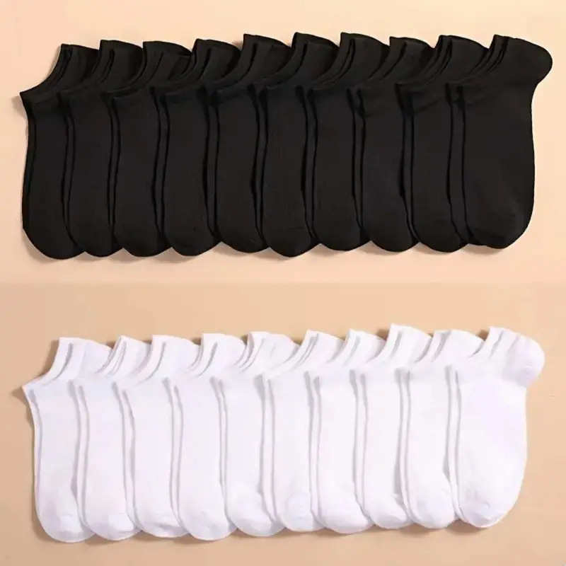 10 paar zwarte en witte onzich - Ankle Sock Low Cut recensie en prijs