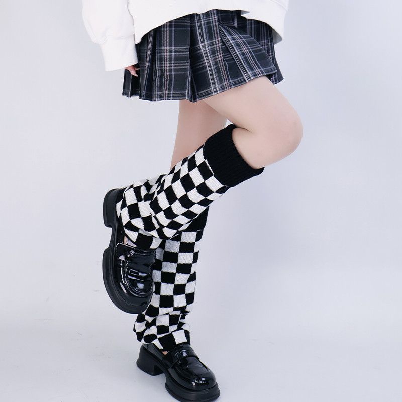 Zwart-wit geruite beenwarmers  - Boot Sock Slouchy recensie en prijs