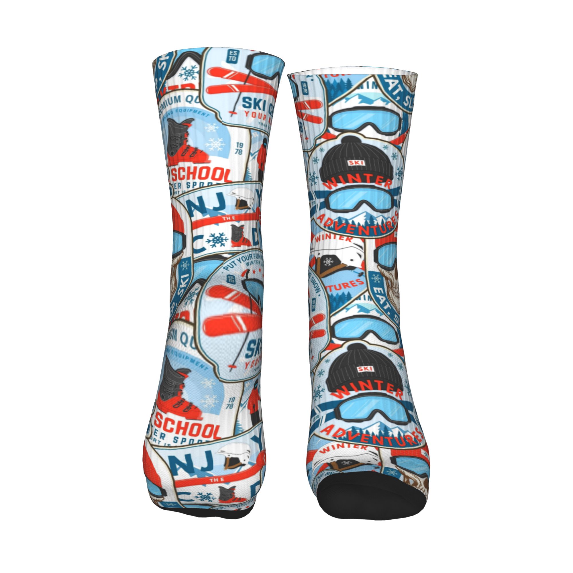 Vintage rood blauwe Ski Club n - Dress Sock Men recensie en prijs