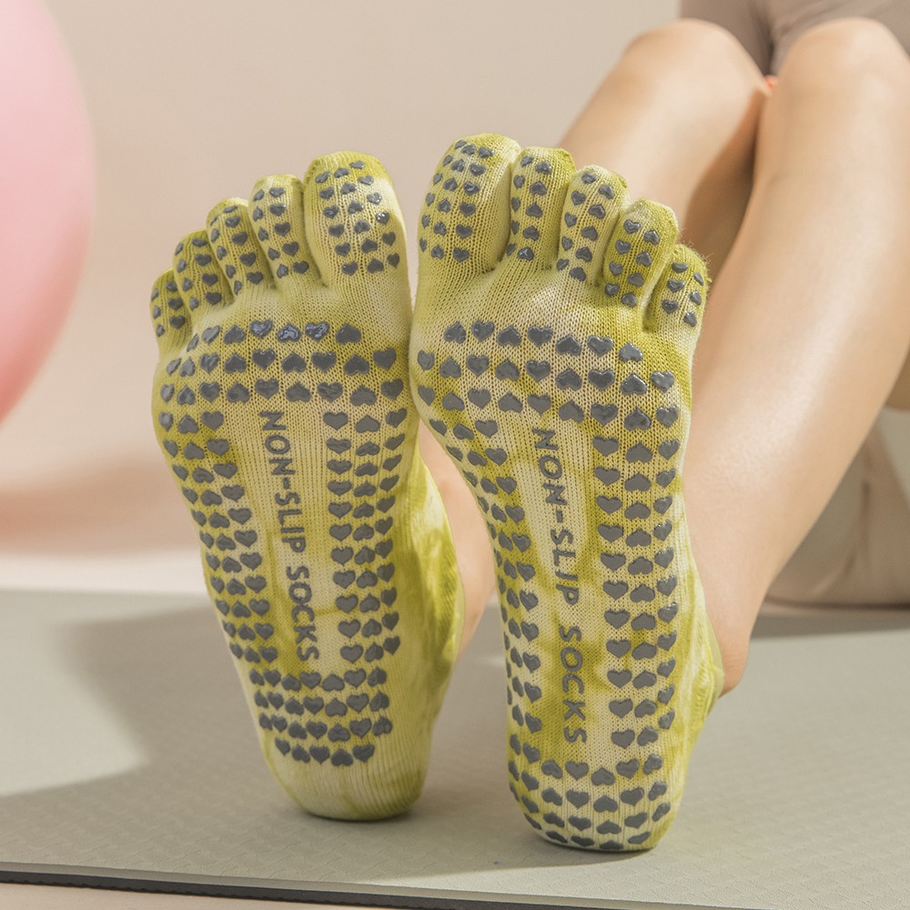 Tie-Dye damessokken met vijf v - Grip Sock Yoga recensie en prijs