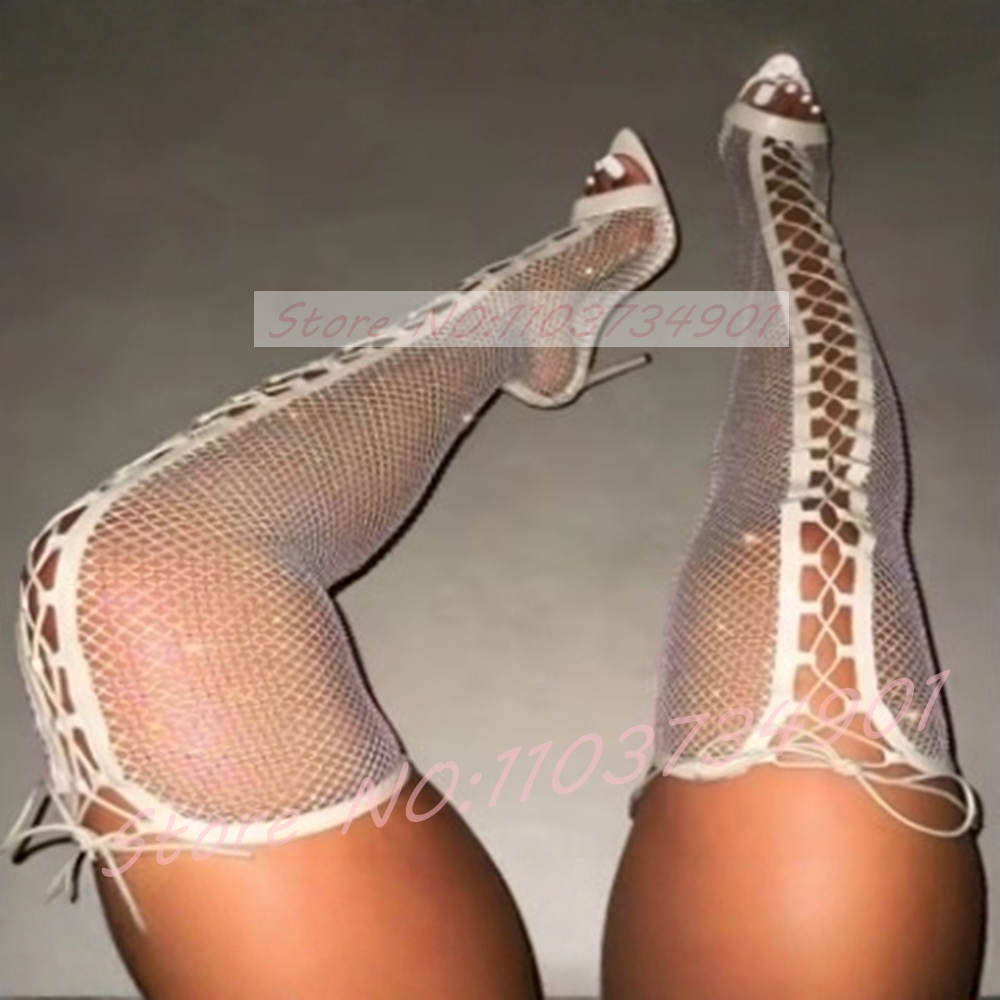 Netkous Dij-Hoge Laarzen Vrouw - Fishnet Stocking Women recensie en prijs