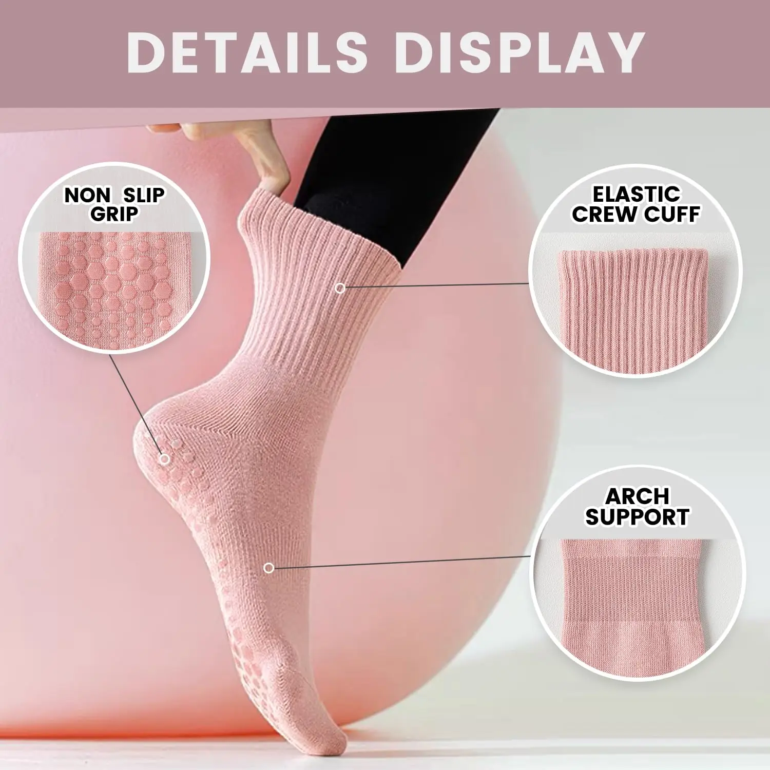 4 paar yogasokken voor dames,  - Grip Sock Yoga recensie en prijs