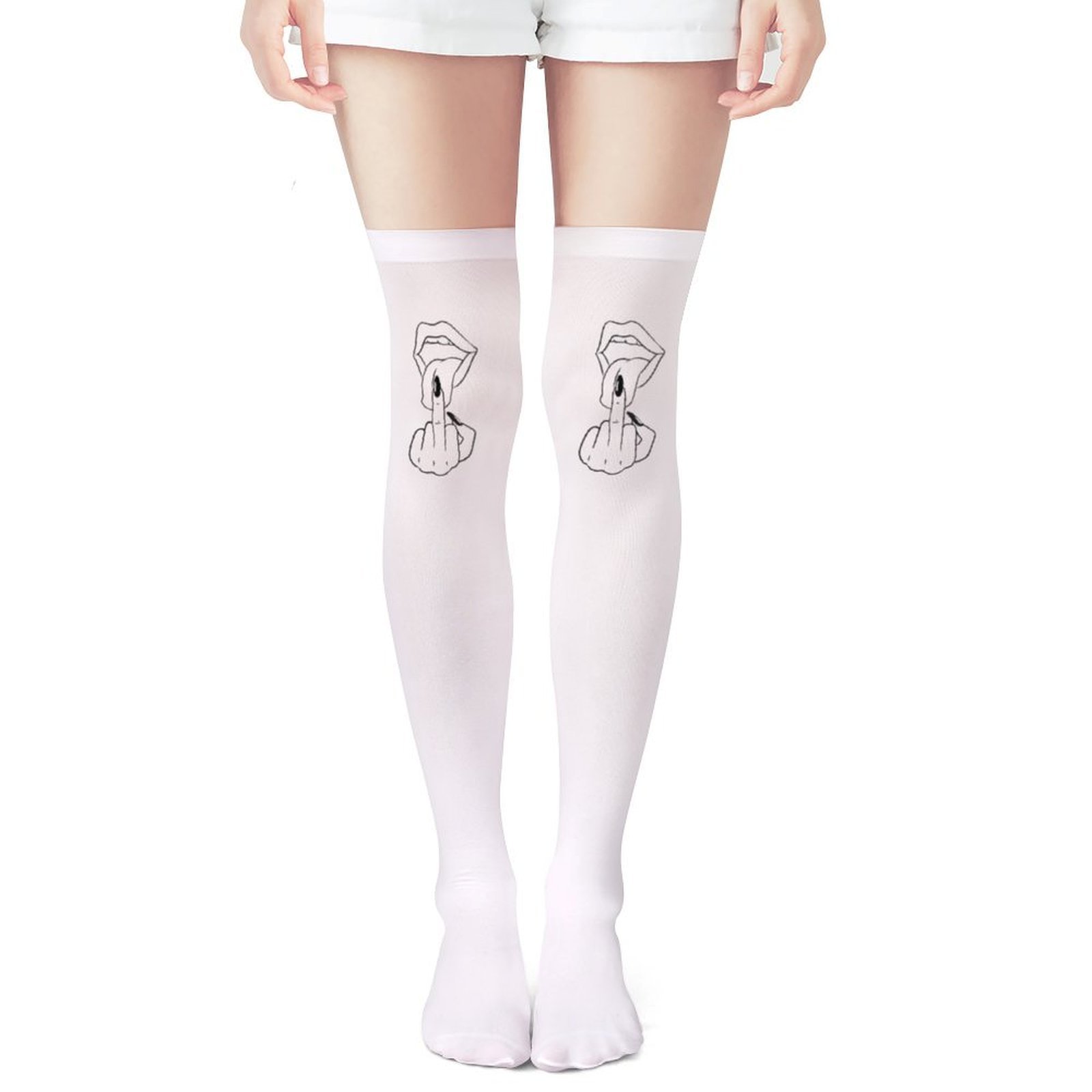 Witte middelvingersokken voor  - Knee High Sock Women recensie en prijs