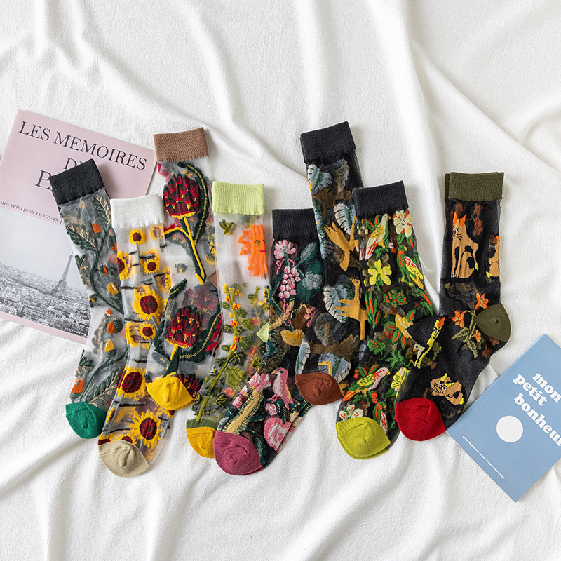 1/4 paar retro bloem dames gla - Silk Sock Bamboo recensie en prijs
