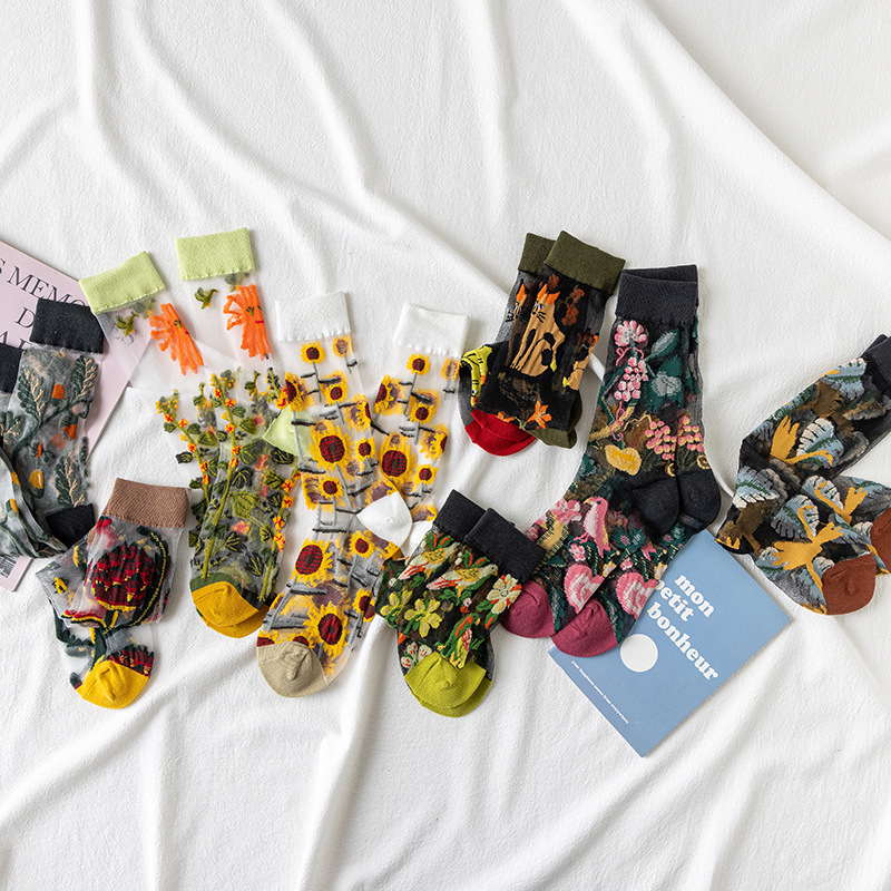 1/4 paar retro bloem dames gla - Silk Sock Bamboo recensie en prijs