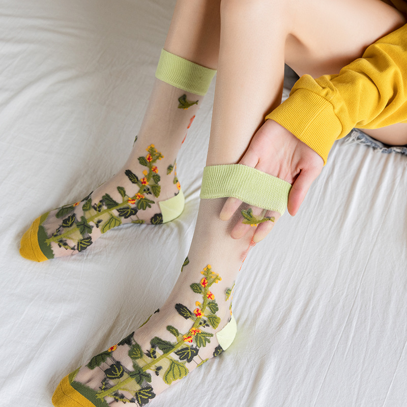 1/4 paar retro bloem dames gla - Silk Sock Bamboo recensie en prijs