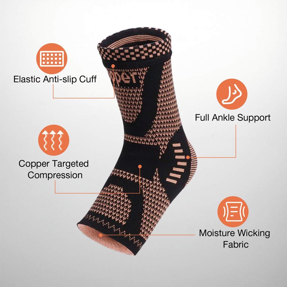 2 STUKS Koperen Enkelbrace Ond - Ankle Brace Sock recensie en prijs