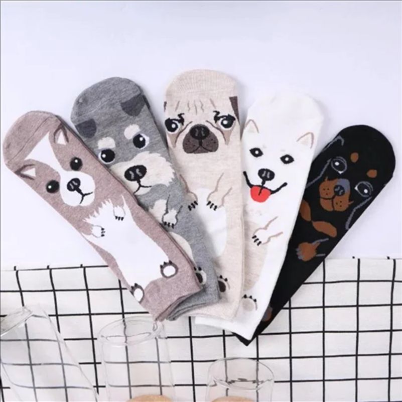 5 paren/pak Grappige Cartoon H - Cotton Crew Sock Pack recensie en prijs