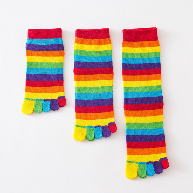 Damessokken Regenbooggestreept - Toe Sock Split recensie en prijs