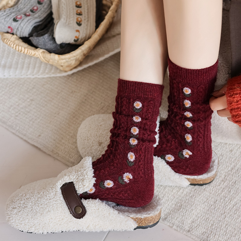 Koreaanse zoete bloemenwol hal - Boot Sock Slouchy recensie en prijs