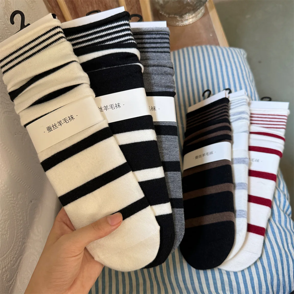 Koreaanse winter gestreepte wo - Silk Sock Bamboo recensie en prijs